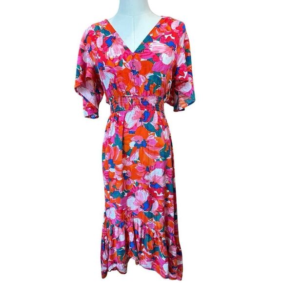 Abel the Label Anthropologie High Low Tropical Hawaii Summer Maxi Dress Size XS - Picture 1 of 16